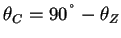 $\theta_C=90��-\theta_Z$