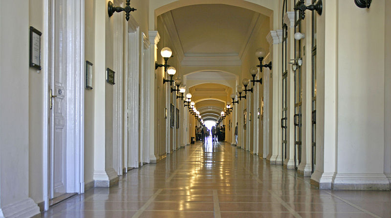 hallway in Corvinus University of Budapest